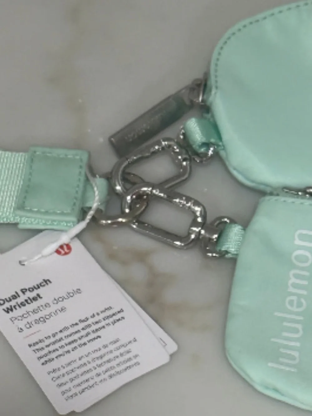 Lululemon athletica Dual Pouch Wristlet mint new purse wallet wristlet